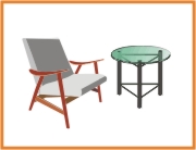 Beveled edged circular  side tables