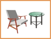 Polished edged circular  side tables