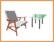 Beveled rectangular side tables